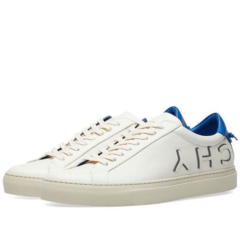 givenchy sneakers insole 11.25|Givenchy White & Blue G Set Leather and Suede Sneakers.